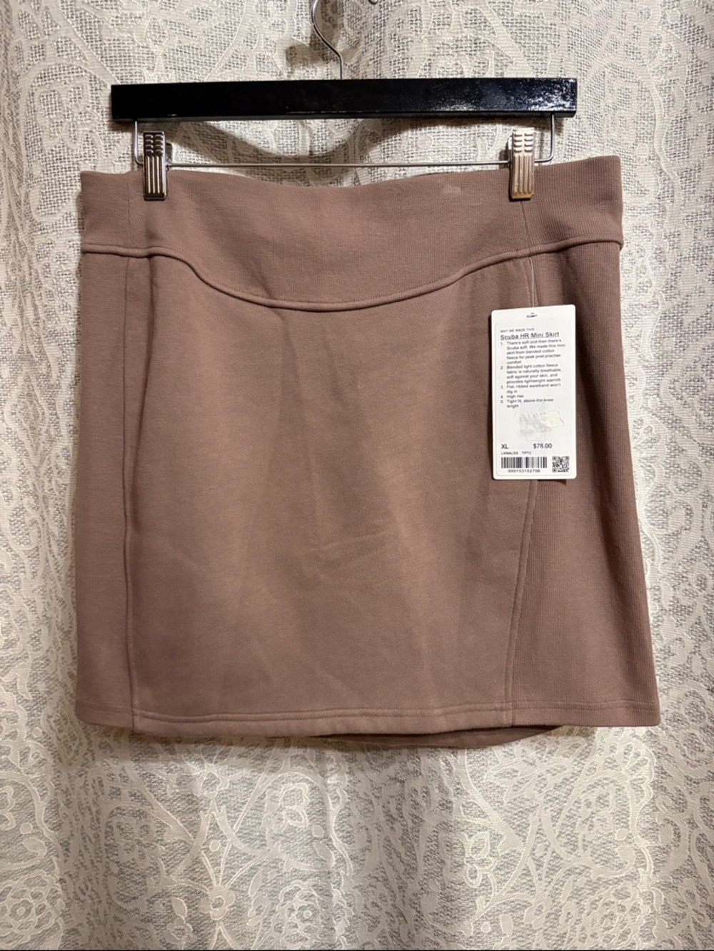 Lululemon Scuba HR Women’s Stretch Mini Skirt - Taupe - NWT
